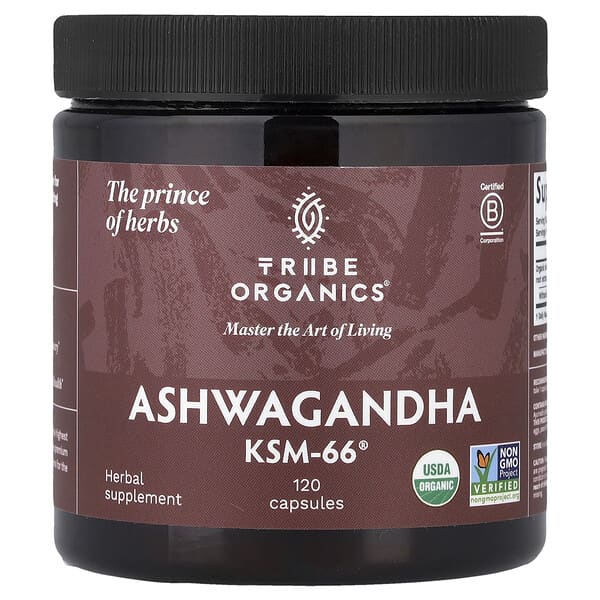 Tribe Organics, Ashwagandha KSM-66®, 120 Capsules (300 mg per Capsule)