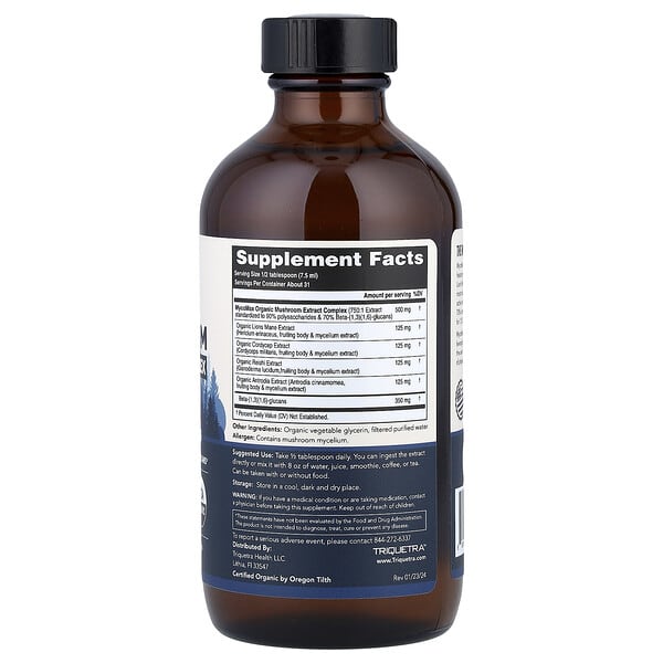 Alternative view of Triquetra Health, MycoMax®, Mushroom Extract Complex, 8 fl oz (240 ml)