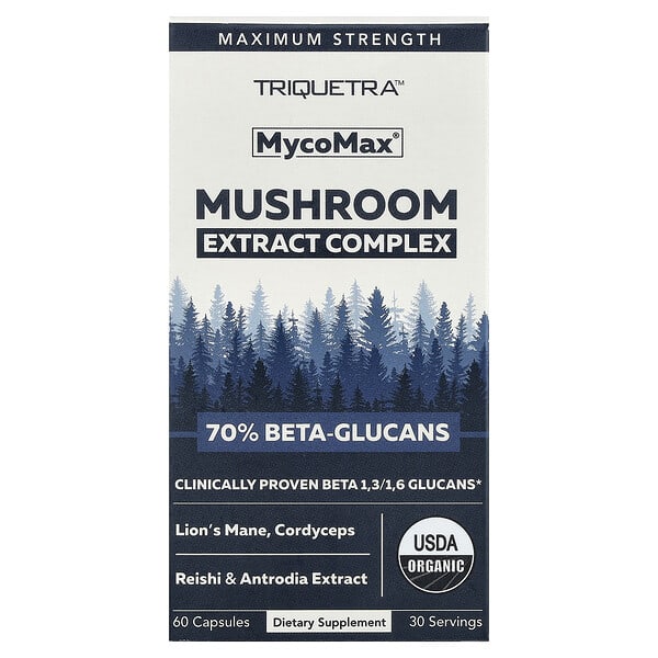 Triquetra Health, MycoMax®, Mushroom Extract Complex, Maximum Strength, 60 Capsules