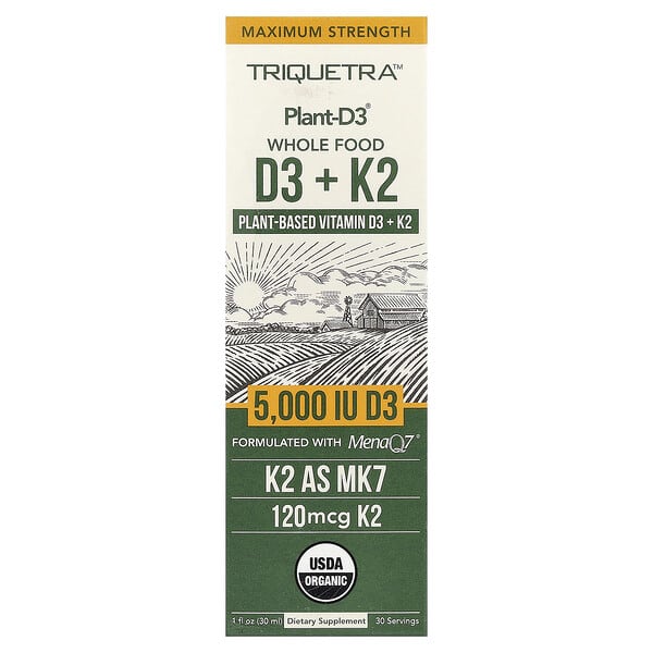 Triquetra Health, Plant-D3® Whole Food D3+ K2, 1 fl oz (30 ml)