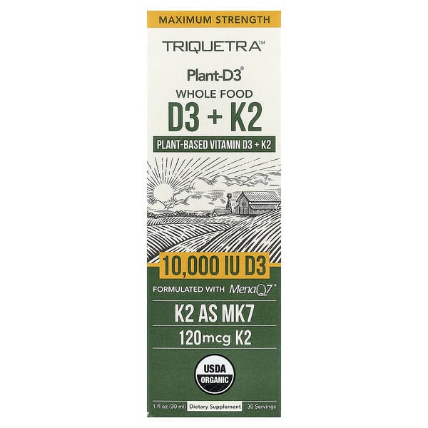 Triquetra Health, Plant-D3® Whole Food D3 + K2, 1 fl oz (30 ml)