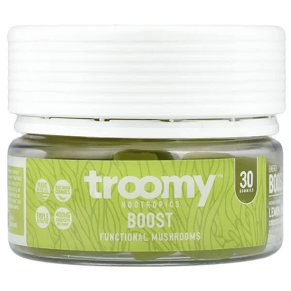 Troomy Nootropics, Boost, Functional Mushrooms Gummies, Lemon Lime, 30 Gummies