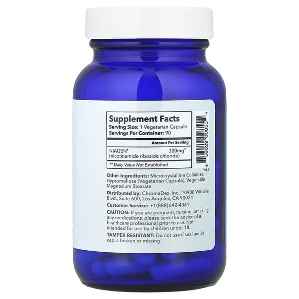 Alternative view of Tru Niagen, Nicotinamide Riboside Chloride, 300 mg, 90 Vegetarian Capsules