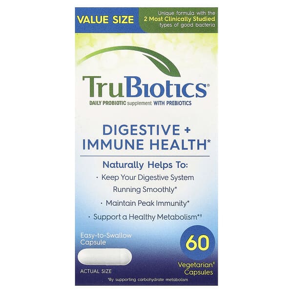TruBiotics, Digestive + Immune Health, 60 Vegetarian Capsules
