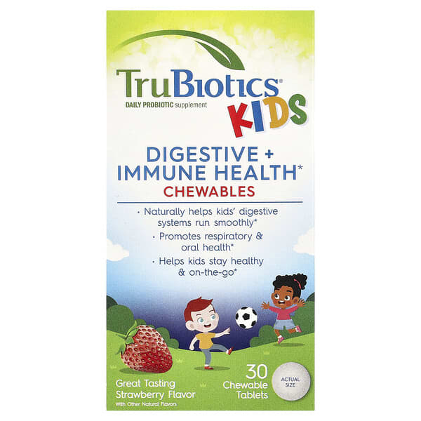 TruBiotics, Kids, Digestive + Immune Health, Strawberry, 30 Chewable Tablets
