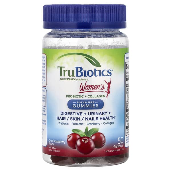 TruBiotics, Women's Probiotic + Collagen Gummies, Cran-Raspberry, 50 Gummies