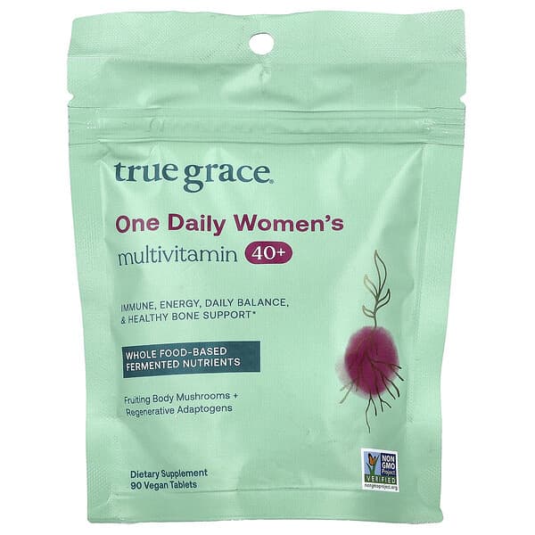 True Grace, One Daily Women's Multivitamin, 40+, 90 Vegan Tablets