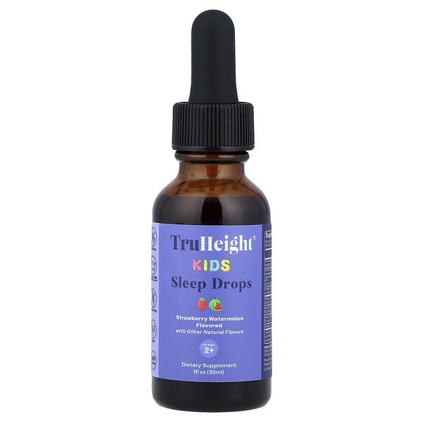 TruHeight, Kids Sleep Drops, For Ages 2+, Strawberry, Watermelon, 1 fl oz (30 ml)