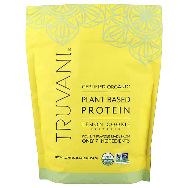 Truvani, Organic Plant Based Protein, Lemon Cookie, 1.44 lbs (654 g)