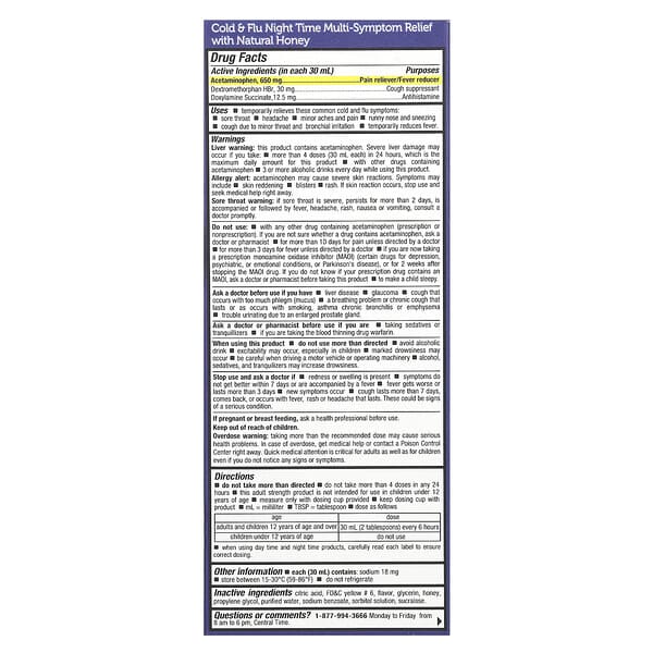 Alternative view of Tukol, Honey. Multi-Symptom Cold & Flu, Day Time & Night Time Value Pack, Ages 12+, Natural Honey, 2 Pack, 4 fl oz (118 ml) Each