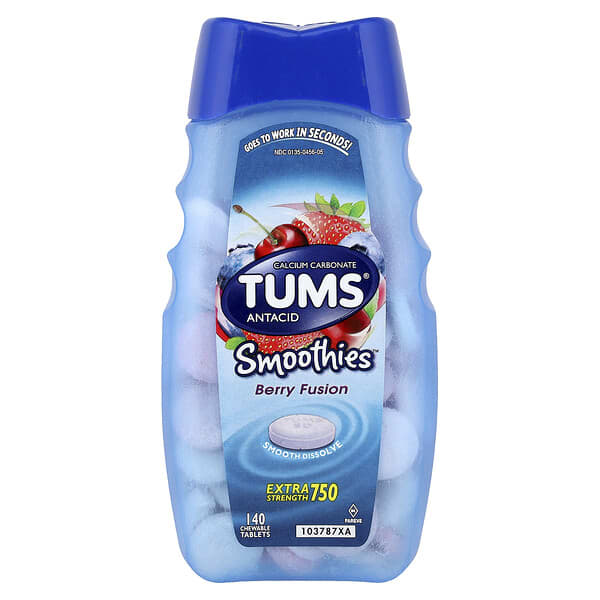 Tums, Antacid, Smoothies Berry Fusion, 140 Chewable Tablets (750 mg per Tablet)