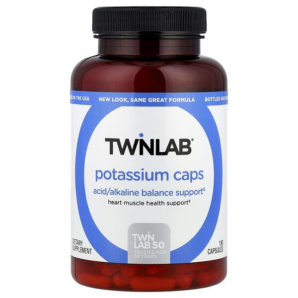 Twinlab, Potassium Caps, 180 Capsules (99 mg per Capsule)