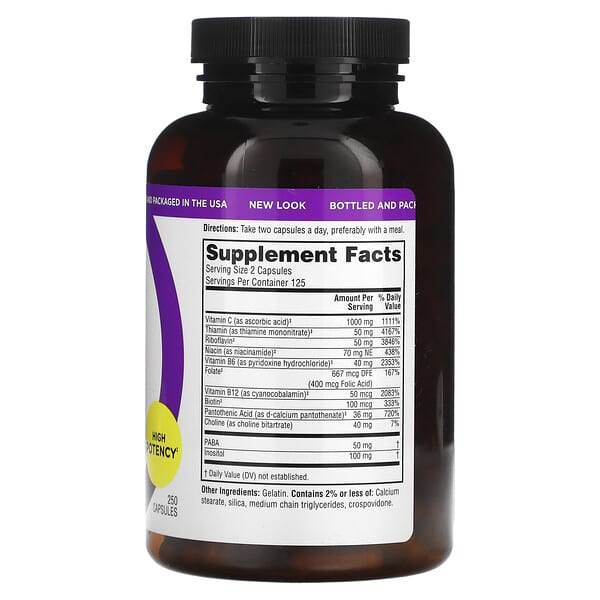 Alternative view of Twinlab, Stress B-Complex Caps, 250 Capsules