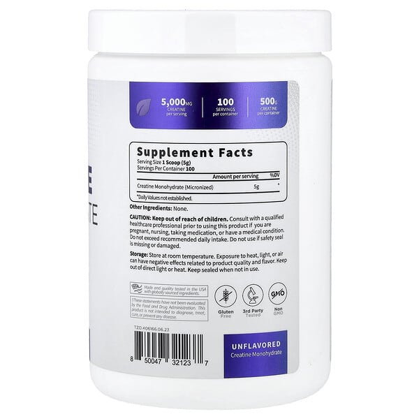 Alternative view of TypeZero, Clean, Creatine Monohydrate, Unflavored, 17.6 oz (500 g)