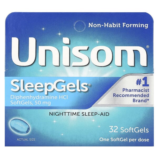 Unisom, SleepGels, Nighttime Sleep-Aid, 32 SoftGels