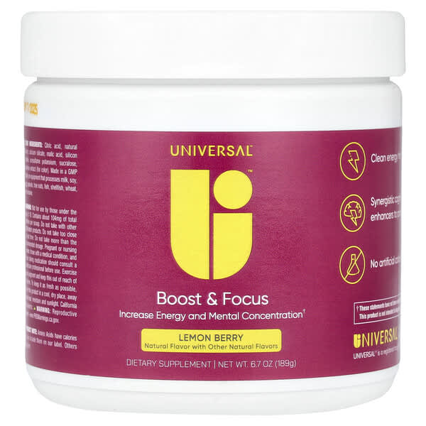Universal U, Boost & Focus, Lemon Berry , 6.7 oz (189 g)