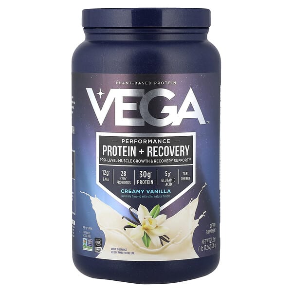 Vega, Performance, Protein + Recovery, Creamy Vanilla, 1 lb 13.2 oz (828 g)