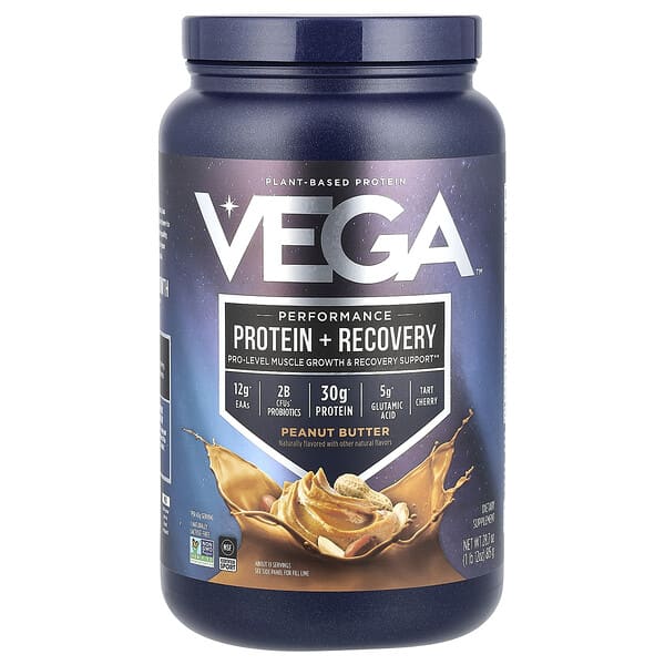 Vega, Performance, Protein + Recovery, Peanut Butter, 1 lb 12 oz (815 g)