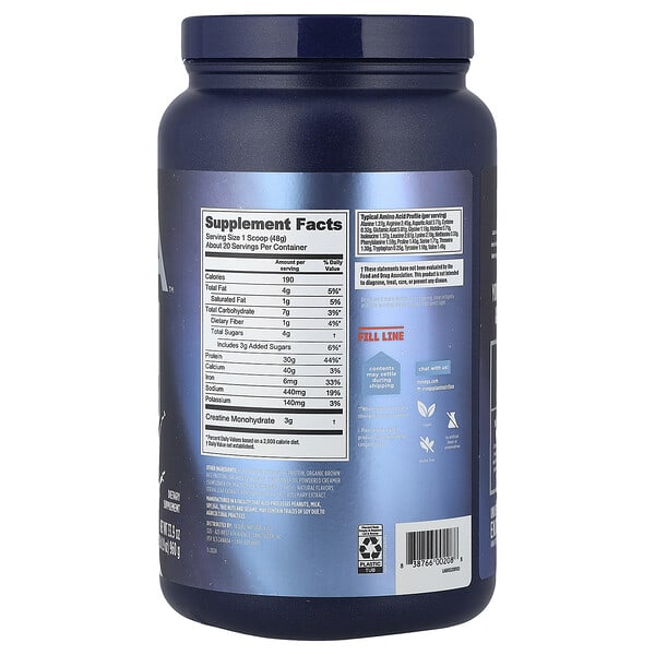 Alternative view of Vega, Plant-Based Performance Protein + Creatine, Creamy Vanilla, 2 lb 1.9 oz (960 g)