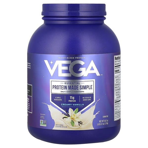 Vega, Plant Based Protein, Creamy Vanilla, 4 lb 0.1 oz (1.8 kg)