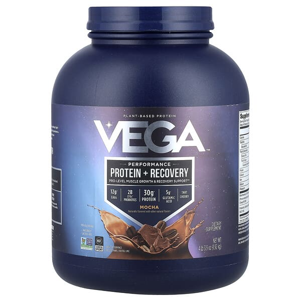 Vega, Plant-Based Protein, Performance Protein + Recovery, Mocha, 4 lb 3.9 oz (1.92 kg)