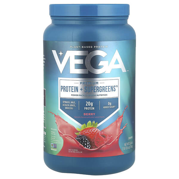 Vega, Premium Protein + Supergreens™, Berry, 1 lb 10.6 oz (754 g)