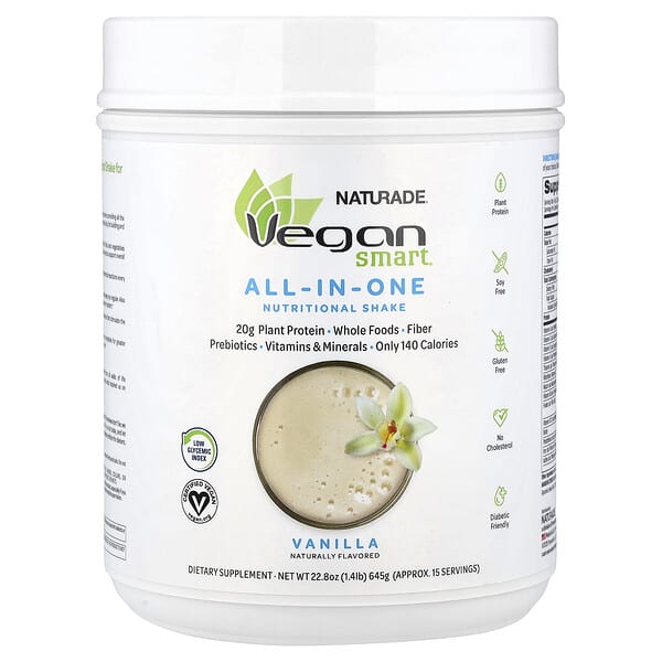 VeganSmart, All-In-One Nutritional Shake, Vanilla, 1.4 lb (645 g)