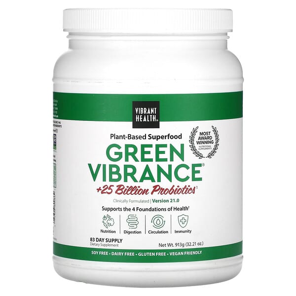 Vibrant Health, Green Vibrance® +25 Billion Probiotics, Version 21.0, 32.21 oz (913 g)