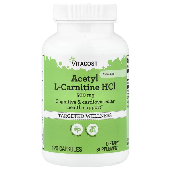 Vitacost, Acetyl L-Carnitine HCl, 500 mg, 120 Capsules 2 Vitacost, Acetyl L-Carnitine HCl, 500 mg, 120 Capsules