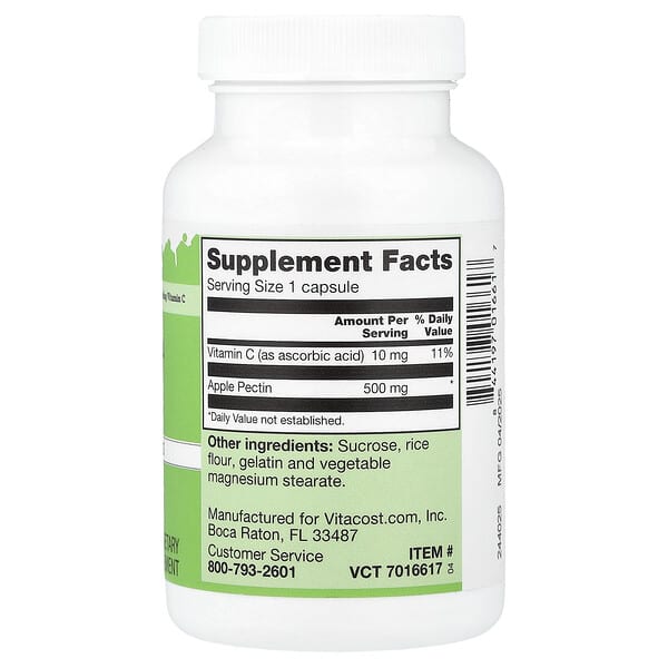 Alternative view of Vitacost, Apple Pectin Including Vitamin C, 100 Capsules