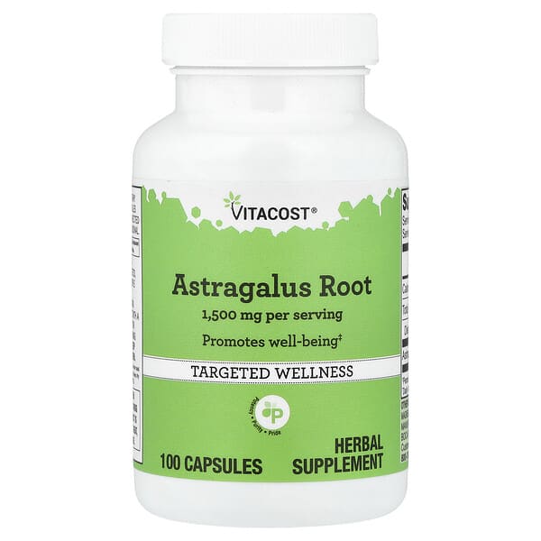 Vitacost, Astragalus Root, 100 Capsules (500 mg per Capsule)