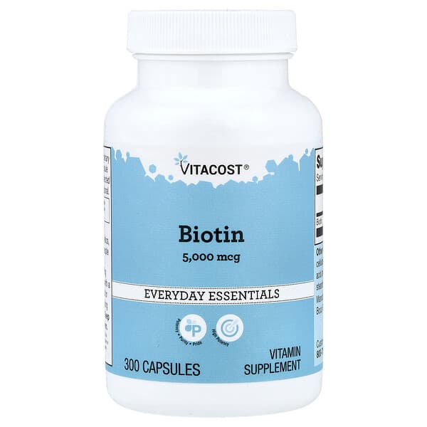 Vitacost, Biotin, 5,000 mcg, 300 Capsules