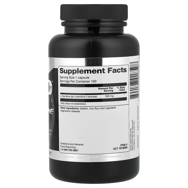 Alternative view of Vitacost, Black Series, ARO™, L-Carnitine, 100 Capsules (500 mg per Capsule)