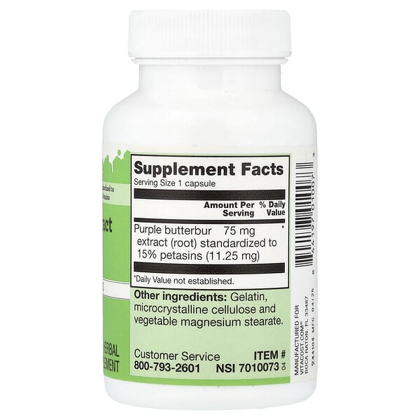 Alternative view of Vitacost, Butterbur Extract, 75 mg, 120 Capsules