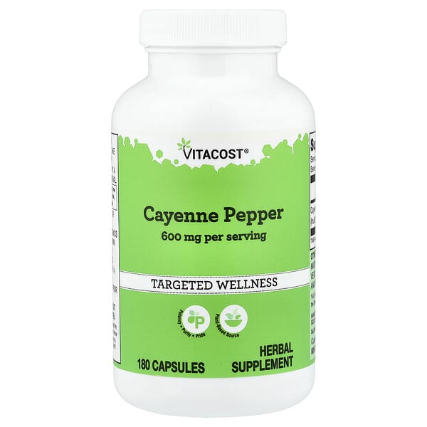 Vitacost, Cayenne Pepper, 180 Capsules (300 mg per Capsule)