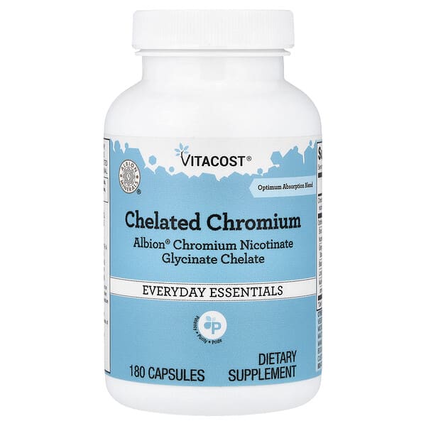 Vitacost, Chelated Chromium, Albion® Chromium Nicotinate Glycinate Chelate, 180 Capsules