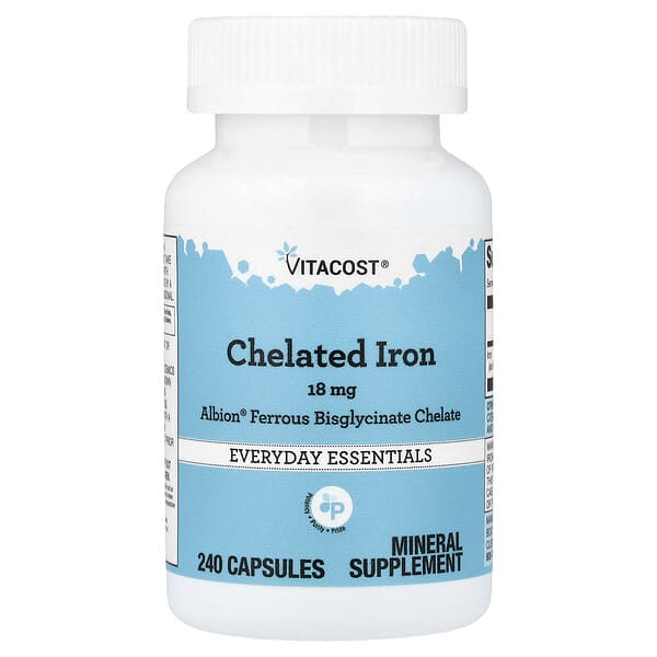 Vitacost, Chelated Iron, 18 mg, 240 Capsules