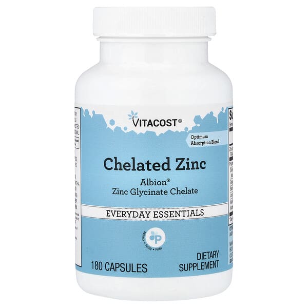 Vitacost, Chelated Zinc, 180 Capsules