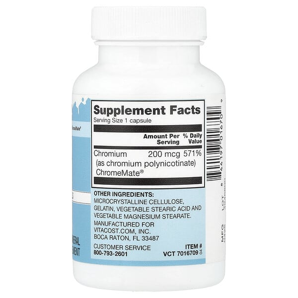 Alternative view of Vitacost, Chromium, 200 mcg, 100 Capsules