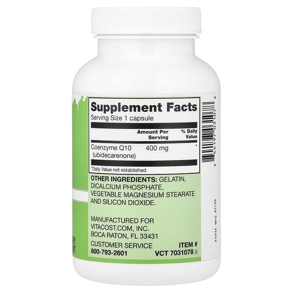 Alternative view of Vitacost, CoQ10, 400 mg, 120 Capsules