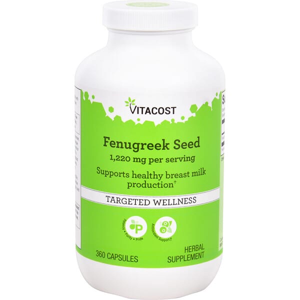 Vitacost, Fenugreek Seed, 1220 mg per serving, 360 Capsules 4 Vitacost, Fenugreek Seed, 1220 mg per serving, 360 Capsules