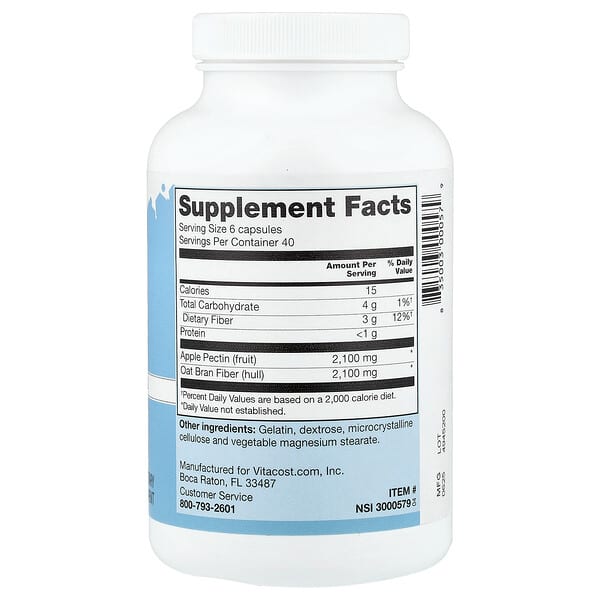 Alternative view of Vitacost, Friendly Fiber including Oat Bran Fiber, 240 Capsules