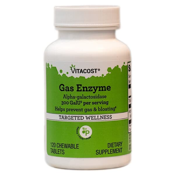 Vitacost, Gas Enzyme Alpha-galactosidase, 300 GalU per serving, 120 Chewable Tablets 2 Vitacost, Gas Enzyme Alpha-galactosidase, 300 GalU per serving, 120 Chewable Tablets