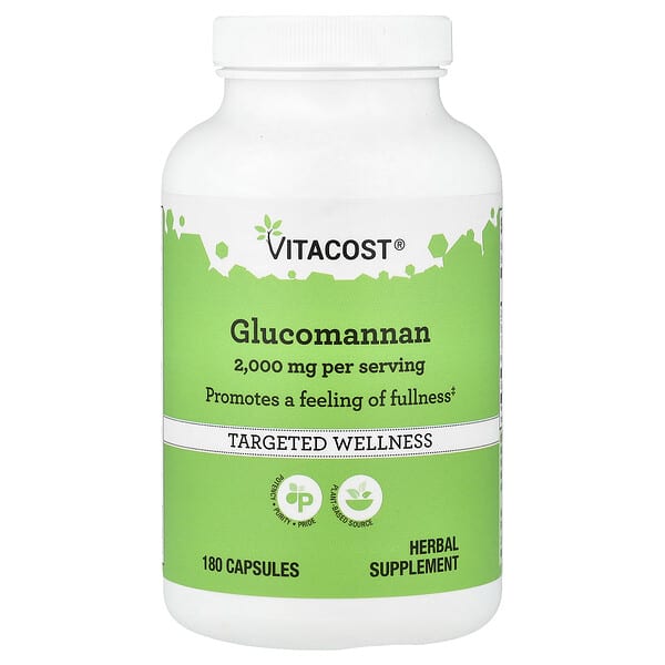 Vitacost, Glucomannan, 180 Capsules (666 mg per Capsule)