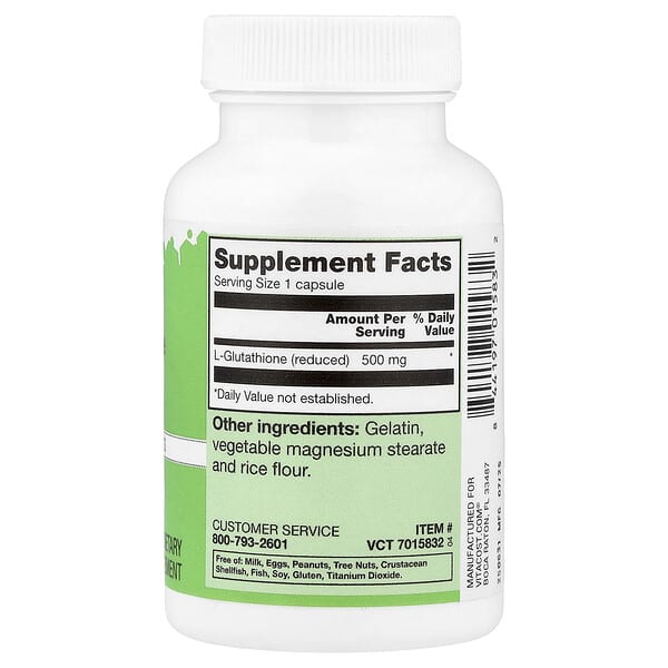 Alternative view of Vitacost, Glutathione, 500 mg, 60 Capsules