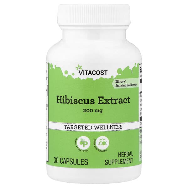 Vitacost, Hibiscus Extract, 200 mg, 30 Capsules