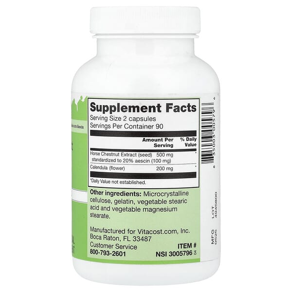 Alternative view of Vitacost, Horse Chestnut Extract, 180 Capsules