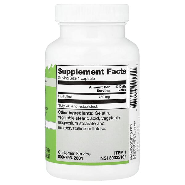 Alternative view of Vitacost, L-Citrulline, 750 mg, 90 Capsules
