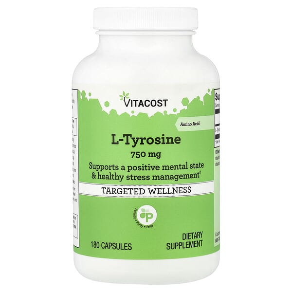 Vitacost, L-Tyrosine, 750 mg, 180 Capsules