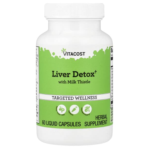 Vitacost, Liver Detox With Milk Thistle, 60 Liquid Capsules